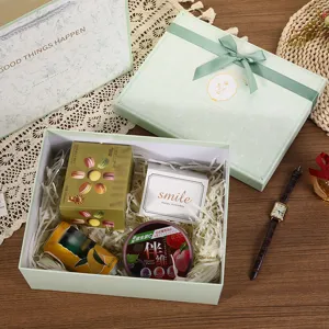 Green gift box set with elegant ribbon bow, perfect for romantic Valentine's Day and birthday.