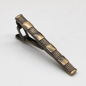 Pince à cravate vintage en bronze pour homme classique affaires cuivre pince cravate en métal