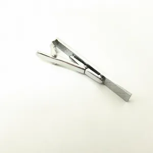 Men's business metal tie clip silver tone formal wear accessory simple classic design main view