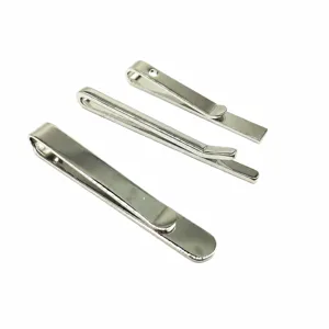 Set zilveren dasclip voor heren, eenvoudig metalen zakelijke formele accessoires voor mannen.