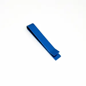 Men metal tie clip business formal wear fashion accessory bright blue minimalist design main view