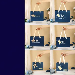 Boîte cadeau ruban bleu grand emballage commercial de luxe boîte de présentation personnalisée