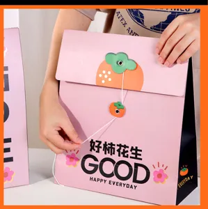 Creative cartoon paper file bag gift packaging bag cute stationery storage pink bag