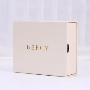 Caja de regalo de joyas blanca minimalista lujo cajón embalaje elegante para collares