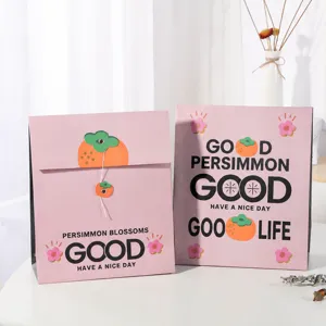 Creative Cartoon Cardstock Document Bag Cute Persimmon File Folder Office Stationery Storage Bag Gift Wrapping Bag