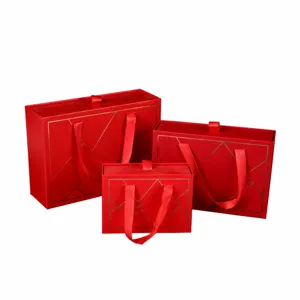 Set scatole regalo caramelle matrimonio cinese rosso nastro Sweet Time confezione