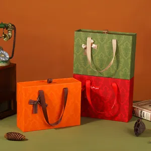 Scatola Regalo a Cassetto Retrò Con Fiocco Scatola di Imballaggio in Cartone di Grande Capacità Per Festa di Matrimonio