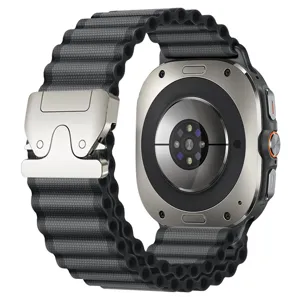 Λουράκι νάιλον για Samsung Watch Ultra, ανθεκτικό αθλητικό λουράκι με αγκράφα αλεξιπτώτου μαύρο.