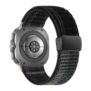 Νάιλον λουράκι ρολογιού για Samsung Galaxy Watch Ultra 47mm, μαγνητικό κούμπωμα κυμάτων