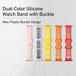 Cinturino Sportivo di Ricambio in Silicone per Apple Watch Bicolore Traspirante Polsino Confortevole Accessori per Smartwatch