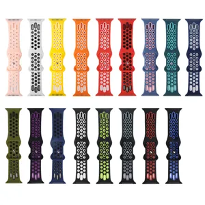 Cinturino Sportivo in Silicone per Apple Watch, Cinturino di Ricambio Traspirante, Multicolore