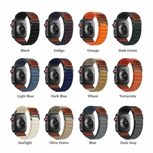 Replacement alpine nylon watch band with leather patch for Huawei smart watch, various colors.