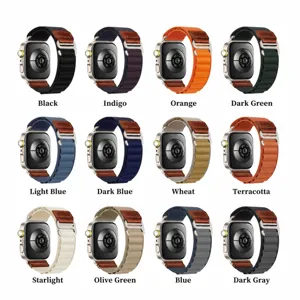 Alpine nylon watch strap with leather patch and silver buckle compatible with Huawei watch fit series.
