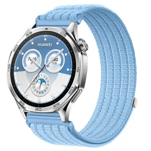 Cinturino per orologio in tessuto di nylon blu di ricambio traspirante cinque anelli smartwatch
