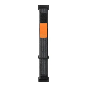 Νylon λουρί ρολογιού αντικατάστασης για smart fitness tracker, μαύρο και πορτοκαλί.