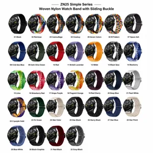 Cinturino Smartwatch Universale in Nylon Tessuto Fibbia Scorrevole Cinturino di Ricambio Regolabile Per Accessori Orologio Sportivo
