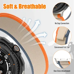 Soft and breathable nylon alpine loop watch band with quick release design for daily wear.