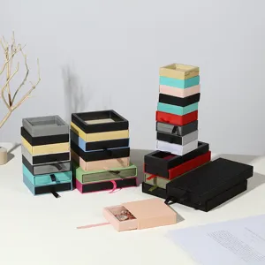 Kleurrijke lade sieraden opbergdoos, PE folie transparante ophangdoos geschenkverpakking.