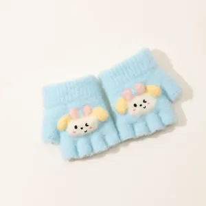 Süße Cartoon Tier Kinder Halbfinger Handschuhe Winter Warmer Strick Fäustlinge Für Kleinkinder Baby Jungen Und Mädchen Tägliche Outdoor Kleidung