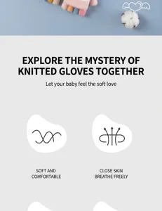 Détails des gants en tricot pour enfants, doux et confortables, vêtements d'hiver chauds.