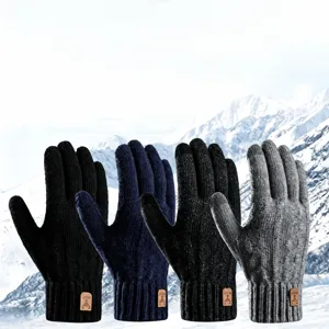 Herren Winter Warme Touchscreen Handschuhe Acryl Fleece Gefüttert Rutschfest Thermisch Outdoor Radfahren Kaltes Wetter Handschuhe