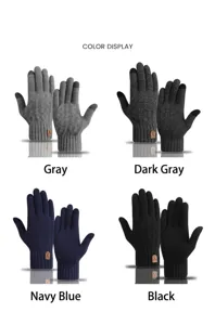 Herren Winter warme Touchscreen Strickhandschuhe verdickte thermische Outdoor Handschuhe