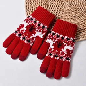 Men's Christmas deer knitted touchscreen warm gloves winter windproof cold-proof thermal
