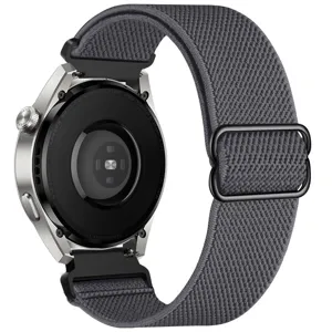Cinturino di ricambio elastico in nylon intrecciato per smartwatch Huawei Samsung colore grigio