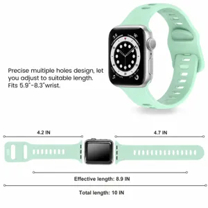 Ersatz Silikon Uhrenarmband kompatibel mit Smartwatch verstellbare Laenge bequemes Armband