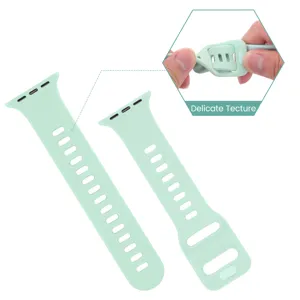 Silikon-Uhrenarmband Detail zeigt flexibles Material und sicheren Verschluss für Uhr.