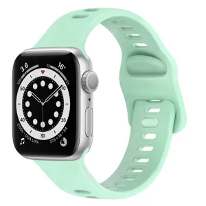 Mintgruenes Silikon Sport Uhrenarmband Ersatzarmband kompatibel mit Apple Watch.