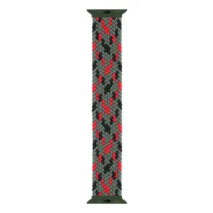 Bracelet de montre en nylon tressé solo loop de rechange compatible smartwatch, vert rouge.
