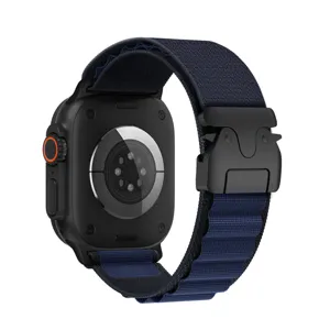 Correa de repuesto de nailon trenzado con hebilla de paracaídas para Apple Watch.