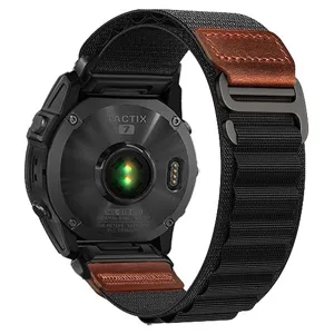 Bracelet de Montre Alpine Nylon Compatible avec Garmin Fenix Tactix Serie Patch Cuir
