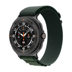 Cinturino per orologio in nylon alpino verde compatibile con Samsung, sportivo e durevole.