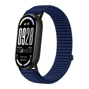 Cinturino per orologio in nylon compatibile con smart band, elegante motivo montagna blu.
