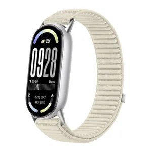 Cinturino di ricambio in nylon intrecciato per Xiaomi smart band con attacchi, beige.