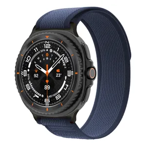 Durable blue nylon trail loop watch strap for Samsung Galaxy watch, comfortable and breathable.