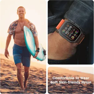 Replacement nylon alpine loop watch band for smart watch, comfortable and breathable soft strap.
