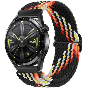 Cinturino per orologio in nylon intrecciato con fibbia scorrevole, vista di dettaglio.