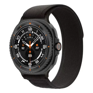 Durable nylon loop watch strap with rugged case design, breathable and comfortable for sports.