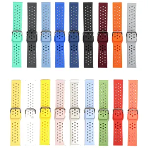 Colorful silicone replacement strap for smart watch breathable sport band accessory