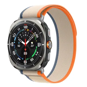 Nylon loop watch band compatible with Samsung Galaxy Watch 8 and Classic, durable.