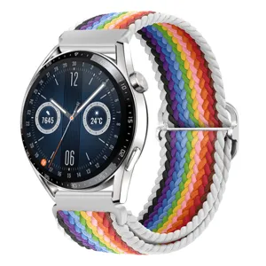 Cinturino per orologio in nylon intrecciato regolabile, compatibile 20mm 22mm smartwatch.