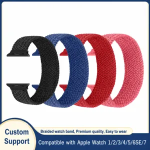 Nylon Woven Solo Loop Strap For Smartwatch Replacement Breathable Elastic Sport Wristband Accessories