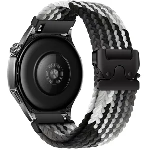 Cinturino per orologio in nylon intrecciato tattico con fibbia a paracadute, resistente e comodo.