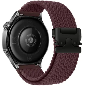 Vista dettagliata del cinturino per orologio in nylon intrecciato con fibbia, compatibile.