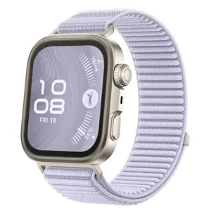 Nylon lus band compatibel met Huawei horloge, zachte ademende geweven vervangende horlogeband.