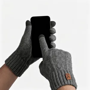 Winter warme Touchscreen Handschuhe für Herren, dicke warme Strick Handschuhe Outdoor.