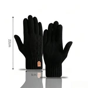 Herren Winter warme Touchscreen Strickhandschuhe, dicke Thermofleece Radfahren Handschuhe.